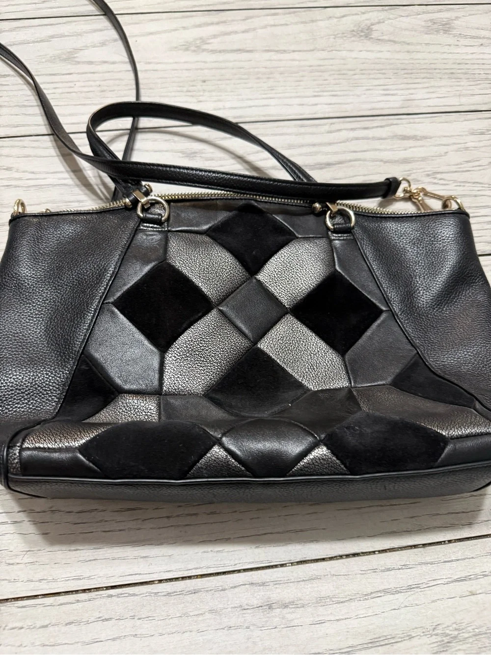 Coach Black Patchwork Leather Shoulder Bag